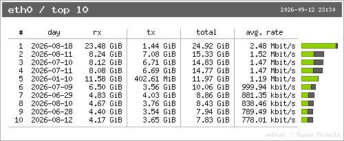 vnStat top 10